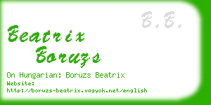 beatrix boruzs business card
